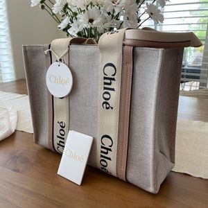Chloe woody tote in biscotti beige